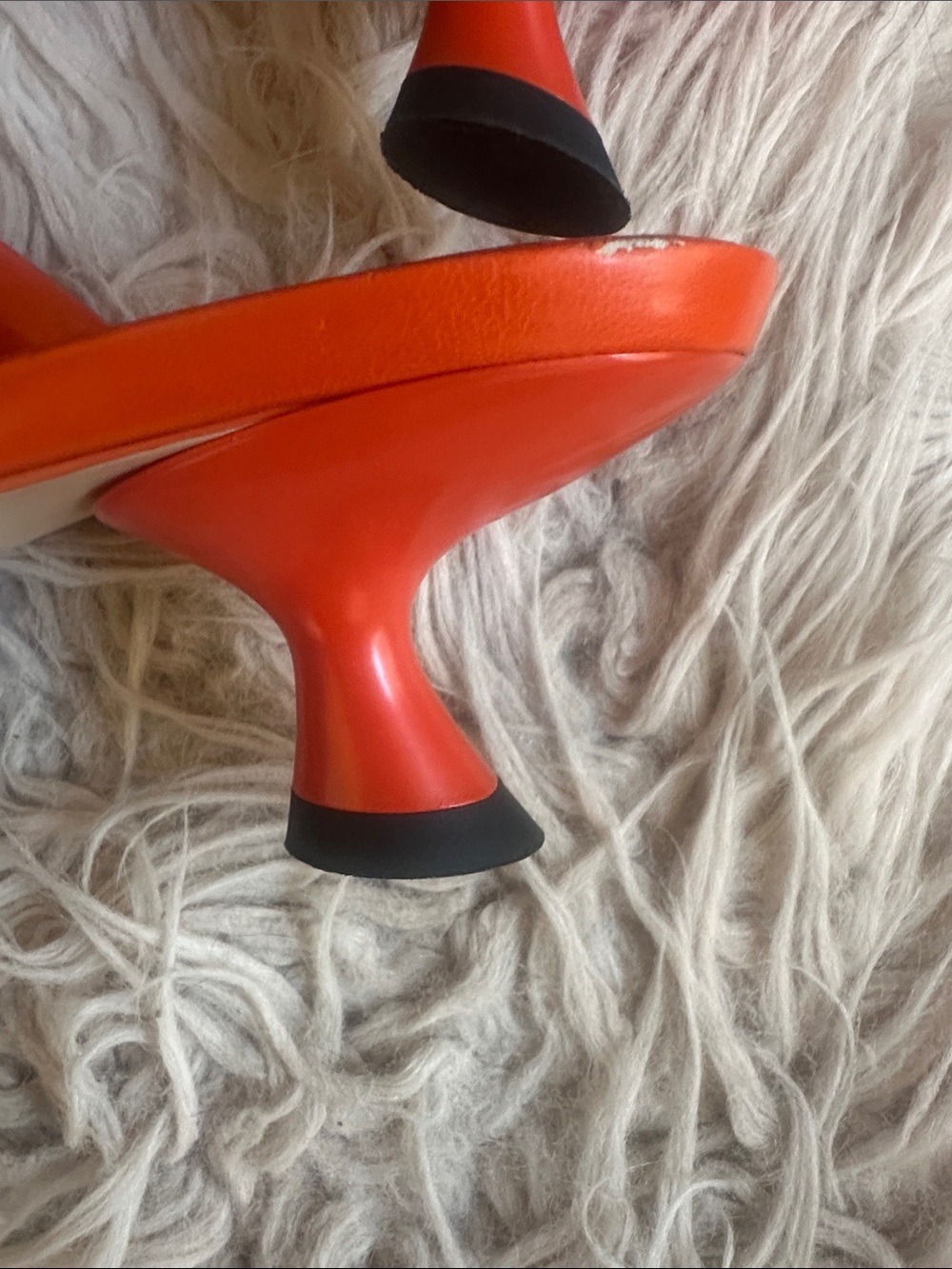 JW PEI Orange Padded Crossover Pointed Mules - Picture 7 of 7